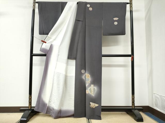 平和屋着物●訪問着　地紙吉祥文　暈し染め　金彩　正絹　逸品　CABI3252yc
