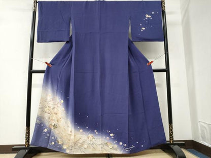 平和屋着物●訪問着　毬舞桜文　暈し染め　金彩　鬼しぼ縮緬　やまと誂製　正絹　逸品　CABI3254yc