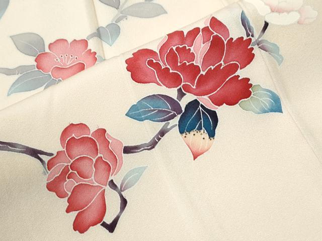 平和屋着物●訪問着　友禅　作家物　休み鳥枝花文　正絹　逸品　CABI3258yc