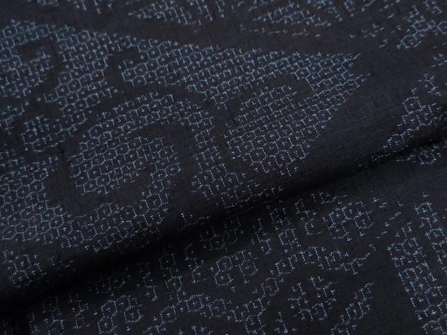 平和屋着物●結城紬　80亀甲　麻の葉吉祥唐草文　正絹　逸品　CABI3262yc