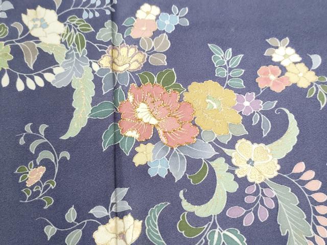 平和屋着物●訪問着　駒刺繍　草花文　金彩　正絹　逸品　CABI3265yc