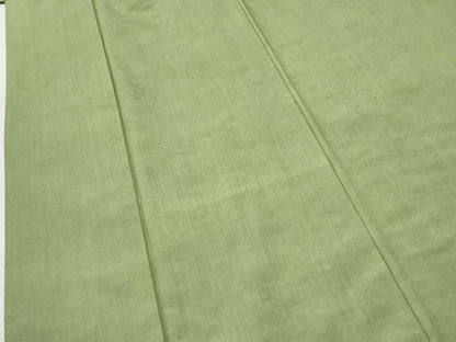 平和屋着物●結城紬　色無地　青丹色　正絹　逸品　CABI3266yc