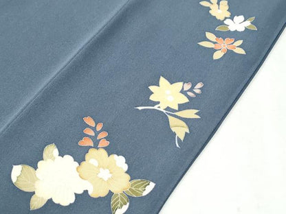 平和屋着物●訪問着　駒刺繍　雲取り地紙鴛鴦花唐草文　金彩　正絹　逸品　CABI3268yc