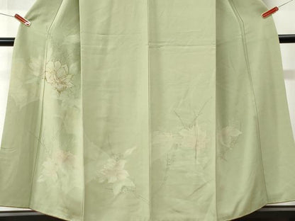 平和屋着物●訪問着　駒刺繍　草花文　金彩　正絹　逸品　CABI3271yc