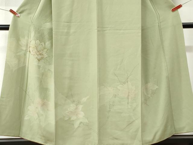 平和屋着物●訪問着　駒刺繍　草花文　金彩　正絹　逸品　CABI3271yc