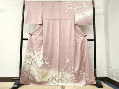 平和屋着物●訪問着　草花文　暈し染め　正絹　逸品　CABI3277yc