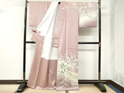 平和屋着物●訪問着　草花文　暈し染め　正絹　逸品　CABI3277yc