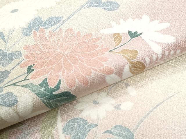 平和屋着物●訪問着　草花文　暈し染め　正絹　逸品　CABI3277yc
