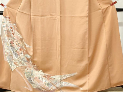 平和屋着物●訪問着　鬘帯熨斗草花文　金銀彩　正絹　逸品　未使用　CABI3278yc