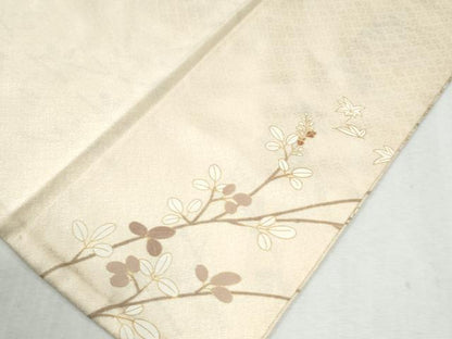 平和屋着物●訪問着　駒刺繍　扇面枝花文　金彩　正絹　逸品　CABI3279yc