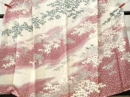 平和屋着物●訪問着　霞枝葉文　暈し染め　正絹　逸品　CABI3281yc