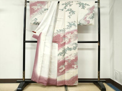 平和屋着物●訪問着　霞枝葉文　暈し染め　正絹　逸品　CABI3281yc