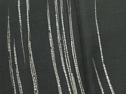 平和屋着物●訪問着　紬地　吉祥文　黒地　ロング丈　正絹　逸品　CABI3282yc