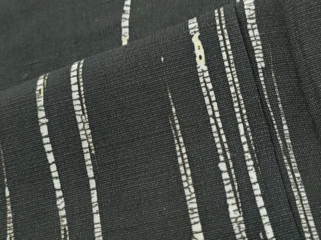 平和屋着物●訪問着　紬地　吉祥文　黒地　ロング丈　正絹　逸品　CABI3282yc