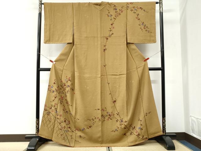 平和屋着物●訪問着　籬枝花文　正絹　逸品　CABI3285yc
