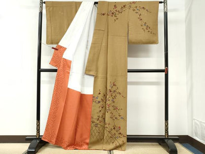 平和屋着物●訪問着　籬枝花文　正絹　逸品　CABI3285yc