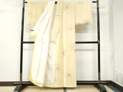 平和屋着物●上質な小紋　地紋起こし　菊尽くし　正絹　逸品　CABI3286yc