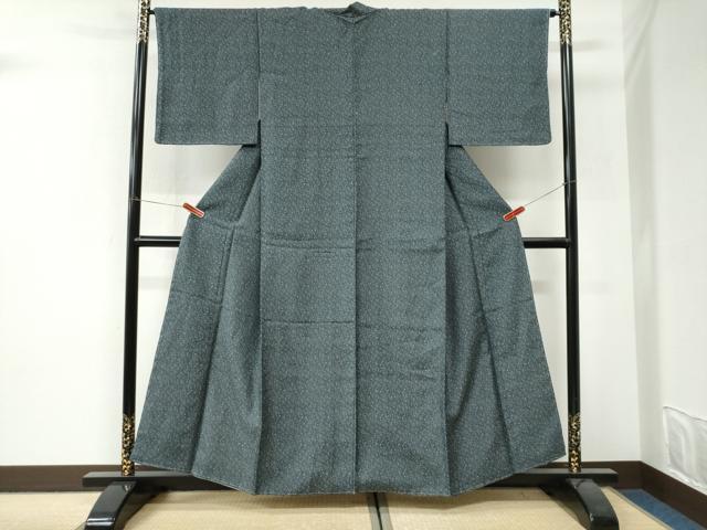 平和屋着物●上質なお召　霰文　正絹　逸品　未使用　CABI3287yc