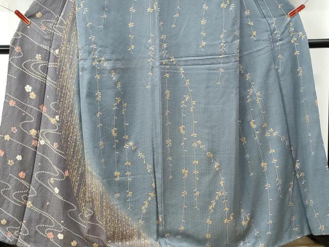 平和屋着物●訪問着　絞り　舞花文　暈し染め　金彩　正絹　逸品　CABI3289yc