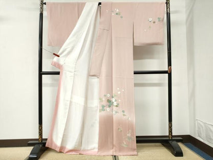 平和屋着物●訪問着　草花文　暈し染め　正絹　逸品　CABI3290yc