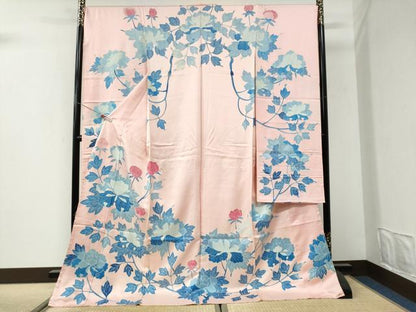 平和屋着物●豪華振袖　枝牡丹　仮絵羽　正絹　逸品　未使用　CABI3291yc
