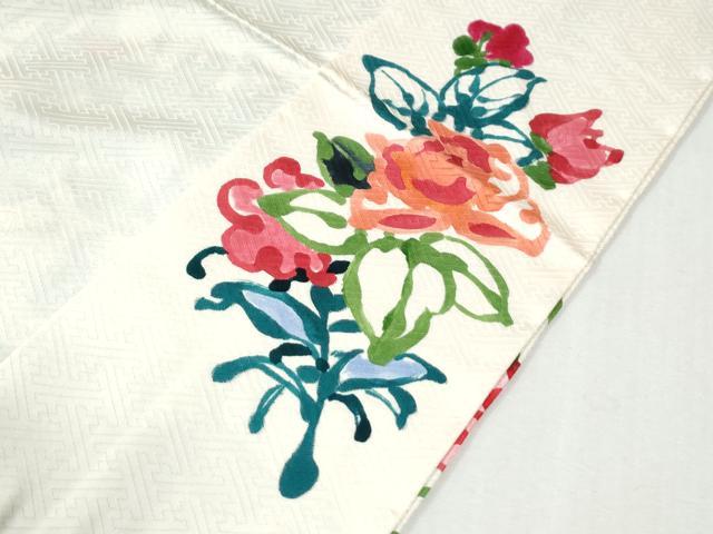 平和屋着物●訪問着　牡丹花文　仮絵羽　正絹　逸品　未使用　CABI3292yc