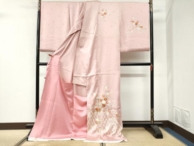 平和屋着物●訪問着　籬枝花文　金彩　仮絵羽　正絹　逸品　未使用　CABI3294yc