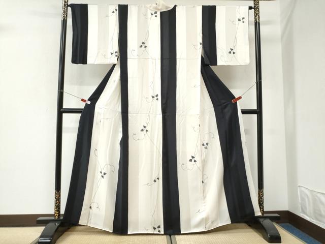 平和屋着物●上質な小紋　蔦の葉文　正絹　逸品　CABI3295yc