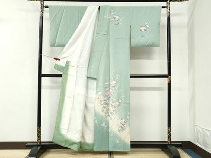 平和屋着物●訪問着　友禅　作家物　菊　暈し染め　正絹　逸品　CABI3303yc