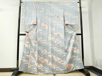 平和屋着物●訪問着　刺繍　雪芝橘花文　正絹　逸品　未使用　CABI3316yc