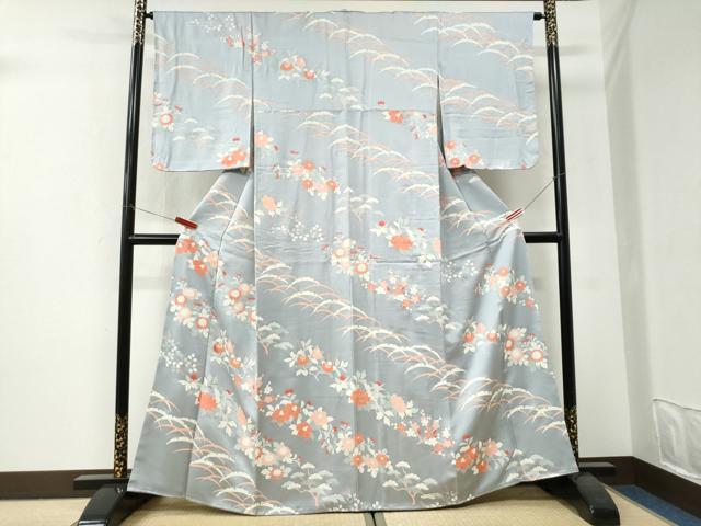 平和屋着物●訪問着　刺繍　雪芝橘花文　正絹　逸品　未使用　CABI3316yc