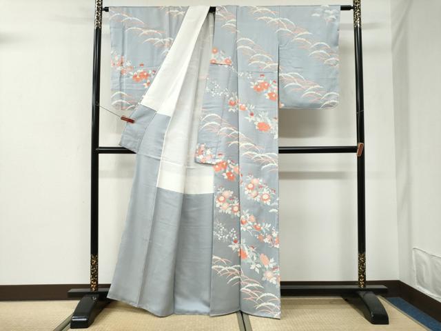 平和屋着物●訪問着　刺繍　雪芝橘花文　正絹　逸品　未使用　CABI3316yc