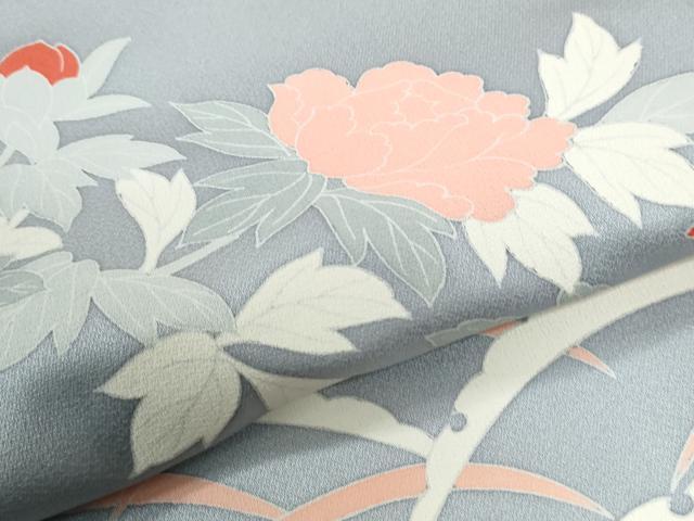 平和屋着物●訪問着　刺繍　雪芝橘花文　正絹　逸品　未使用　CABI3316yc