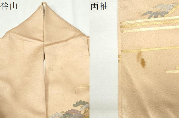 平和屋着物●訪問着　作家物　駒刺繍　浜松枝垂れ柳花文　暈し染め　金彩　正絹　逸品　CABI3317yc