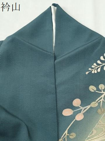 平和屋着物●訪問着　作家物　松峰　流水枝花文　暈し染め　金彩　正絹　逸品　CABI3322yc