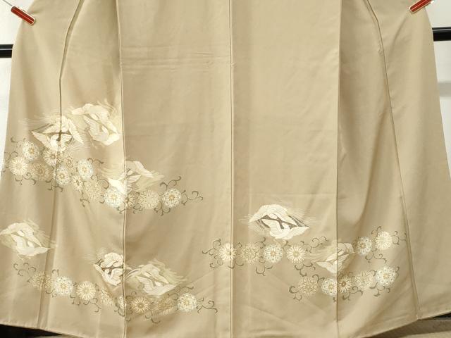 平和屋着物●豪華色留袖　駒刺繍　鳳凰花唐草文　金彩　正絹　逸品　CABI3323yc