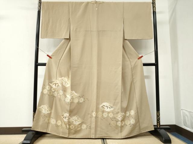 平和屋着物●豪華色留袖　駒刺繍　鳳凰花唐草文　金彩　正絹　逸品　CABI3323yc