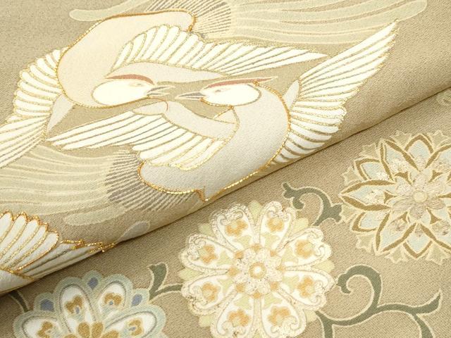 平和屋着物●豪華色留袖　駒刺繍　鳳凰花唐草文　金彩　正絹　逸品　CABI3323yc