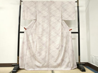 平和屋着物●上質な小紋　変わり七宝文　ロング丈　正絹　逸品　未使用　CABI3324yc