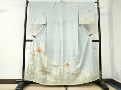 平和屋着物●訪問着　雲取り短冊枝花文　暈し染め　金彩　そごう扱い　正絹　逸品　CABI3331yc