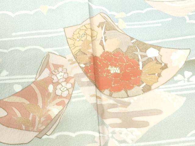 平和屋着物●訪問着　雲取り短冊枝花文　暈し染め　金彩　そごう扱い　正絹　逸品　CABI3331yc