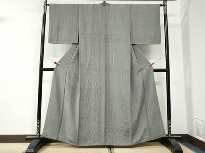平和屋着物●江戸小紋　七宝文　黒地　正絹　逸品　CABI3332yc