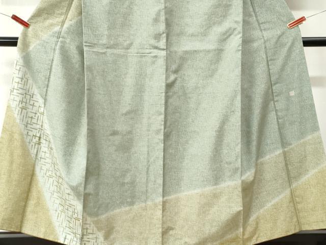 平和屋着物●二代目 川村久太郎　訪問着　紬地　扇　正絹　逸品　CABI3335yc