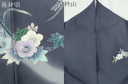 平和屋着物●名門・上野家　四代目 上野真(二代目 上野為二)　訪問着　草花丸文　暈し染め　金糸　正絹　逸品　CABI3337yc
