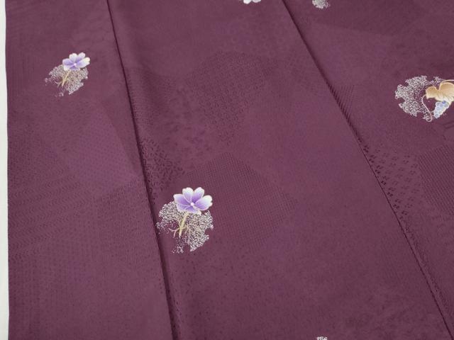 平和屋着物●BANKANわものや　小紋　雪輪葡萄草花文　金彩　正絹　逸品　CABI3338yc