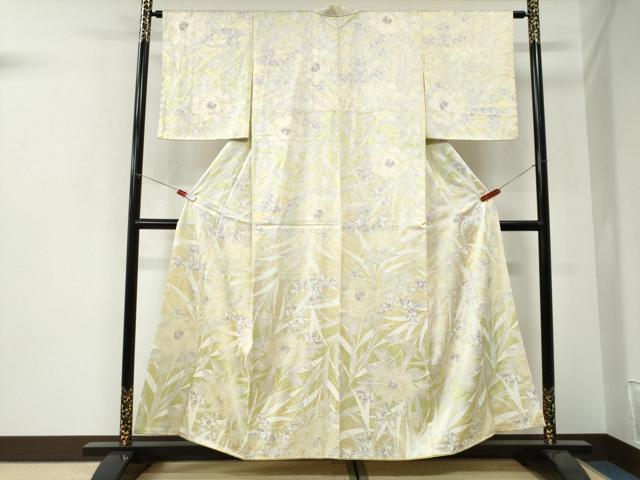 平和屋着物●上質な小紋　草花文　暈し染め　正絹　逸品　CABI3340yc