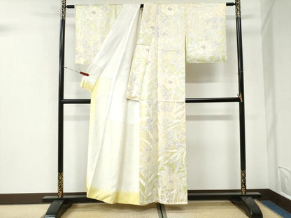 平和屋着物●上質な小紋　草花文　暈し染め　正絹　逸品　CABI3340yc