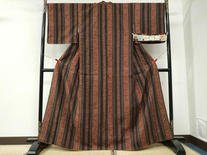 平和屋着物●本場結城紬　重要無形文化財　100亀甲　飛び亀甲柄　証紙付き　正絹　逸品　未使用　CABI3341yc