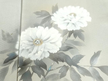 平和屋着物●東京友禅　菅有鬼一　訪問着　枝花文　暈し染め　金彩　正絹　逸品　CABI3342yc
