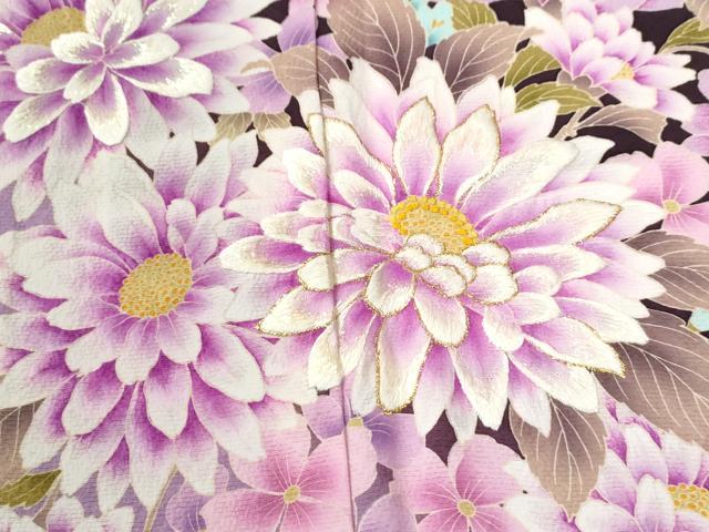 平和屋着物●豪華振袖　菊花文　ラメ糸　正絹　逸品　CABI3343yc